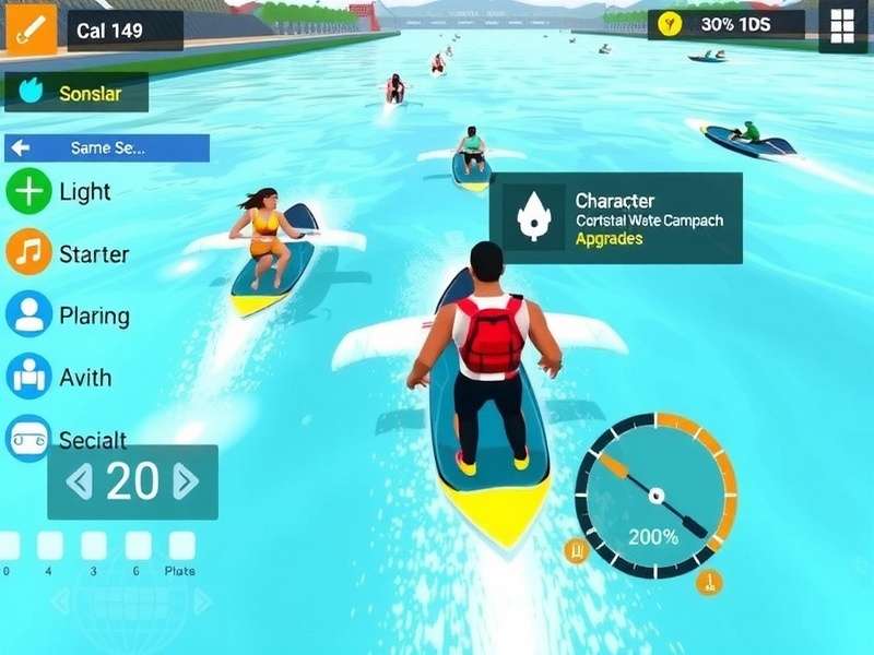 Sabarmati Aquatic Champion gameplay screenshot showing water sports competition